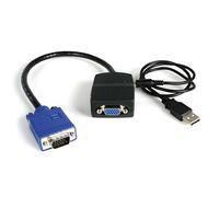 Startech Câble repartiteur video VGA alimente par USB - 1x VGA (Male) vers 2x VGA (Femelle) - Noir