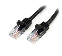 StarTech.com Câble réseau Cat5e UTP sans crochet de 3m - Cordon Ethernet RJ45 anti-accroc - Câble patch Mâle / Mâle - Noir (45PAT3MBK)