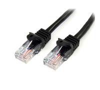 StarTech.com Câble réseau Cat5e UTP sans crochet de 3m - Cordon Ethernet RJ45 anti-accroc - M/M - Noir