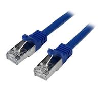 StarTech.com Câble réseau Cat6 blindé SFTP sans crochet de 50 cm - Cordon Ethernet RJ45 anti-accroc - M/M - Bleu