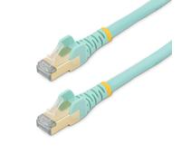 StarTech.com Câble réseau Cat6a STP blindé sans crochet de 50 cm - Aqua