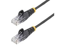 StarTech.com Câble réseau Ethernet RJ45 Cat6 de 50 cm - Cordon de brassage mince Cat 6 UTP sans crochet - Fil Gigabit noir (N6PAT50CMBKS)