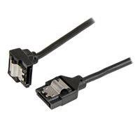 StarTech.com Câble rond à verrouillage SATA vers SATA coudé à angle droit de 45cm - Cordon Serial-ATA III 6Gb/s - Noir - Câble SATA - Serial ATA 150/300/600 - SATA (R) pour SATA (R) - 45.72 cm -...