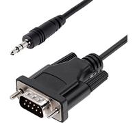 StarTech.com 3ft (1m) DB9 to 3.5mm Serial Cable for Serial Device Configuration, RS232 DB9 Male to 3.5mm Cable for Calibrating Projectors, Digital Signage, and/or TVs via Audio Jack - Al-Mylar...