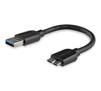 StarTech Câble SuperSpeed USB 3.0 slim A vers Micro-B 15 cm Mâle/Mâle Noir