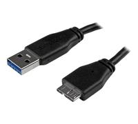 StarTech.com Câble SuperSpeed USB 3.0 slim A vers Micro B de 0,5 m - Cordon USB A vers Micro B - Mâle / Mâle - Noir - Câble USB - Micro-USB de type B (M) pour USB type A (M) - USB 3.0 - 50 cm -...