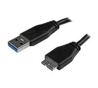 StarTech.com Câble SuperSpeed USB 3.0 slim A vers Micro B de 0,5 m - Cordon USB A vers Micro B - Mâle / Mâle - Noir - Câble USB - Micro-USB de type B (M) pour USB type A (M) - USB 3.0 - 50 cm - moulé 