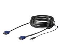 StarTech.com 15 ft. (4.6 m) USB KVM Cable for StarTech.com Rackmount Consoles - VGA and USB KVM Console Cable (RKCONSUV15) - Câble vidéo / USB - mini-VGA (M) pour USB, HD-15 (VGA) (M) - 4.6 m -...