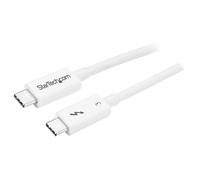 StarTech Câble Thunderbolt 3 TBLT34MM50CW 50 cm – 40 Gb/s, 100 W PD, 4K/5K – USB‑C mâle/mâle, Blanc