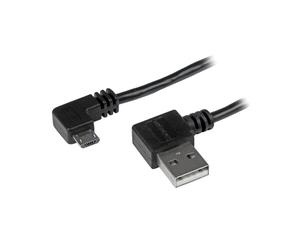 StarTech.com Câble USB 2.0 A vers Micro-B 2m, M/M, Noir, connecteurs coudés 90°, AWG 24/30, blindage aluminium mylar, 480 Mbit/s, RoHS