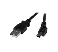 StarTech.com Câble USB 2.0 A vers Mini-USB B 1m, Angle 90° vers le haut, 480 Mbit/s, Connecteurs mâles nickelés, PVC, RoHS, Noir