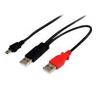 StarTech.com Câble USB 2.0 en Y A vers Mini B de 1,8 m - Cordon USB pour disque dur externe - 2x USB A (M) vers 1x USB Mini B (M) - Câble USB - USB (M) pour mini USB type B (M) - USB 2.0 - 1.8 m...