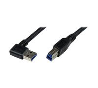 StarTech.com Câble USB 3.0 SuperSpeed A vers B coudé à angle droit de 90° 1 m - Câble USB 3.0 AB - M/M - 1x USB A (M) 1x USB B (M) Noir 1m - Câble USB - USB Type B (M) pour USB type A (M) - USB...