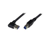 StarTech.com Câble USB 3.2 Gen 1 A vers Micro-USB B 1m Noir - Mâle/Mâle, Angle Droit, 5 Gbit/s, Contacts Nickel, PVC, STP, Réf: USB3SAB1MRA