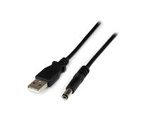 StarTech.com Câble USB-A vers Connecteur Barrel Type N 5V DC, 1m, 5.5mm/2.5mm, AWG28, Blindage Mylar Aluminium, Connecteurs Nickelés, RoHS