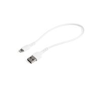 StarTech.com Câble USB-A vers Lightning 0.3m, Fibre Aramide, TPE, USB 2.0, 480 Mbit/s, Blanc - RUSBLTMM30CMW - Certifié Apple MFi