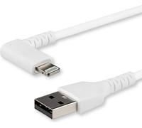 StarTech.com Câble USB-A vers Lightning 2m - 90° à angle droit USB type-A vers câble de charge - câble de synchronisation - Apple MFi iPad/iPhone 12 - Blanc (RUSBLTMM2MWR)