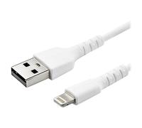 StarTech.com Câble USB-A vers Lightning Blanc Robuste 2m - Câble de Charge/Synchronisation de Type A vers Lightning en Fibre Aramide - iPad/iPhone 12 - Certifié Apple MFi (RUSBLTMM2M) - Câble Lightnin