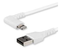 StarTech.com Câble USB-A vers Lightning Blanc Robuste 2m Coudé à 90° - Câble de Charge/Synchronisation USB Type A vers Lightning en Fibre Aramide Robu