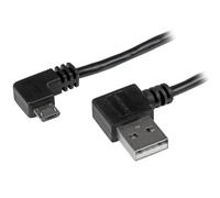 StarTech.com Câble USB A vers Micro B de 1 m avec connecteurs coudés à angle droit - M/M - Noir, 1 m, USB A, Micro-USB B, USB 2.0, Mâle/Mâle, Noir USB