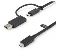 StarTech.com Câble USB-C avec Adaptateur USB-A 1m - Câble Hybride 2-en-1 USB C avec USB-A - USB-C vers USB-C (10Gbps/100W PD) - USB-A vers USB-C (5Gbps) - Idéal pour Dock Hybride (USBCCADP) - Câble USB de type-C - 24 pin USB-C pour 24 pin USB-C - 1 m