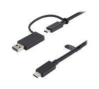 StarTech.com Câble USB-C avec Adaptateur USB-A 1m - Câble Hybride 2-en-1 USB C avec USB-A - USB-C vers USB-C (10Gbps/100W PD) - USB-A vers USB-C (5Gbps) - Idéal pour Dock Hybride (USBCCADP) - Câble USB de type-C - 24 pin USB-C pour 24 pin USB-C - 1 m