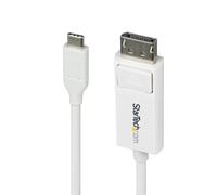 StarTech.com Câble USB-C vers DisplayPort 1.2 de 2 m, Bidirectionnel, 4K 60 Hz, Cordon Adaptateur Vidéo Blanc pour Apple MacBook Pro / Air M1 M2 M3 M4, Mac Mini / Studio, Compatible Thunderbolt
