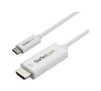 StarTech.com Adaptateur USB-C vers HDMI de 1m - Câble Vidéo USB Type C vers HDMI 2.0 - 4K60Hz - Compatible Thunderbolt 3 - Convertisseur USB-C à HDMI - DP 1.2 Alt Mode HBR2 - Blanc