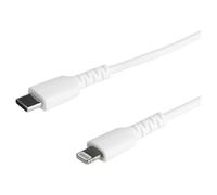 StarTech.com Câble USB-C vers Lightning Blanc Robuste 1 m - Câble de Charge/Synchronistation USB Type C vers Lightning Fibre Aramide - iPad/iPhone 12 Certifié Apple Mfi (RUSBCLTMM1MW) - Câble Lightnin