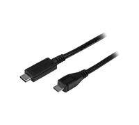 StarTech.com Câble USB-C vers Micro-USB B 1m, USB 2.0, 480 Mbit/s, Mâle/Mâle, PVC Noir, Blindage Aluminium Mylar, RoHS - USB2CUB1M