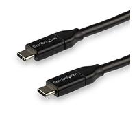 StarTech.com Câble USB-C vers USB-C avec Power Delivery 5A de 3 m - Cordon USB 2.0 Type-C certifié USB-IF - Noir (USB2C5C3M)