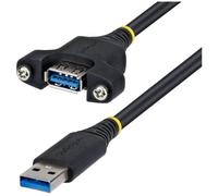 StarTech.com Câble USB de 2m pour Montage sur Panneau, Type A vers A, M/F, Rallonge USB-A Mâle vers Femelle, Câble Adaptateur USB 5 Gbps pour Montage sur Panneau
