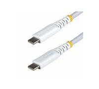 StarTech.com Câble de Charge USB-C de 3m, 60W 3A PD, Gaine Tressée en Nylon/TPE Double Couche, Cordon USB C, Câble Blanc