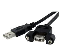 StarTech.com Câble USB Montage sur Panneau A Femelle vers A Mâle - Extension Panneau Montage USB F/M - Port USB A Femelle - 91 cm - Rallonge de câble USB - USB (F) pour USB (M) - USB 2.0 - 91.4...