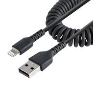 StarTech.com Câble USB vers Lightning de 50cm - Certifié Mfi - Adaptateur USB Lightning Noir, Gaine durable en TPE - Cordon Chargeur Iphone/Lightning Spiralé en Fibre Aramide - Câble USB pour Iphone Très Résistant