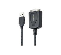 StarTech.com Câble USB vers RS232 de 1m - Câble Convertisseur USB vers RS232 DB9 Mâle avec Rétention du Port COM - Prolific IC - Adaptateur USB vers Série pour PLC/Imprimante/Scanner, Windows/Mac