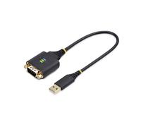 StarTech.com 1ft (30cm) USB to Serial Adapter Cable, COM Retention, RS232 - Câble USB / série - USB (M) pour DB-9 (M) vissable - 30.5 cm - robuste, moulé