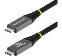 StarTech.com Câble USB4 de 1,5m, 80 Gbit/s, Câble USB-C Certifié USB-IF, 240 W PD, 8K 120 Hz/4K 240 Hz DP2.1 DP80, Gaine en TPE, Compatible Thunderbolt 4 - Cordon USB-C Noir Noir