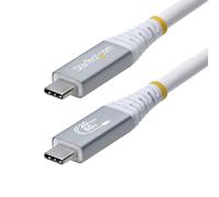StarTech.com Câble USB4 de 3 m, 20 Gbit/s, Câble USB-C Certifié USB-IF, 60 W PD, 4K 120 Hz DP 1.4, Gaine en TPE, Cordon USB-C Blanc, 3 m, USB C, USB C