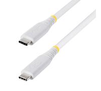 StarTech Câble USB4 de 50cm, 40Gbps, Câble USB-C Certifié USB-IF, 240 W PD, 8K 60Hz/4K 240Hz DP2.1, Compatible TB4, Blanc