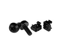 StarTech.com CABSCREWM62B : Kit 100 Vis M6 x 12 mm Noires avec Écrous Cage en Acier, Tête Bombée, Conforme CE, TAA, REACH, RoHS - 1 kg