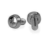 StarTech.com CABSCRWS1224 Vis 12-24 pour Rack Serveur, Acier Plaqué Nickel, Tête Bombée, Longueur 16.5mm, Pack de 50, RoHS, REACH