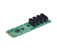 StarTech.com Carte Adaptateur M.2 vers SATA à 4 Ports, Carte Extension M.2 PCIe 3.0 vers HDD/SSD SATA, Chipset ASM1064, M.2 NVMe vers 4x HDD/SSD pour Windows/macOS/Linux