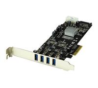 StarTech.com Carte contrôleur PCI Express à 4 ports USB 3.0 avec 2 voies dédiées de 5 Gb/s, UASP et alimentation SATA / LP4 (PEXUSB3S42V)