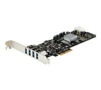 StarTech.com Carte Contrôleur PCI Express vers 4 Ports USB 3.0 avec 4 voies dédiés de 5 Gb/s - UASP - Alim SATA / LP4