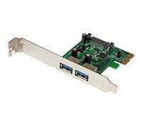 StarTech.com Carte Contrôleur PCI Express (PCIe) vers 2 ports USB 3.0 (5Gbps) avec UASP - Alimentation SATA (PEXUSB3S24)