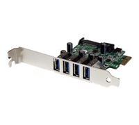 StarTech.com Carte contrôleur PCI Express à 4 ports USB 3.0 SuperSpeed - Adaptateur PCIe avec UASP et alimentation SATA