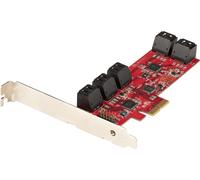 StarTech.com Carte contrôleur PCIe SATA - Carte d'extension/contrôleur 10 ports SATA 3 pour PCIe x2 - 6Gbit/s - Diaphragme à profil plein et bas - Chipset ASM1062 Non-RAID - Contrôleur/adaptateur de d