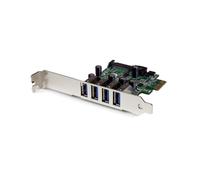 StarTech.com Carte contrôleur PCI Express à 4 ports USB 3.0 SuperSpeed - Adaptateur PCIe avec UASP et alimentation SATA