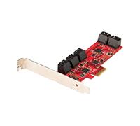 StarTech.com Carte PCI Express SATA 10 ports - Carte Contrôleur PCIe SATA - 6Gbps - ASM1166 Non-Raid - Convertisseur PCI Express 2.0 vers SATA - Connecteurs SATA Empilés - Carte d'Extension SATA